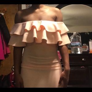 Peach Strapless Dress Size S